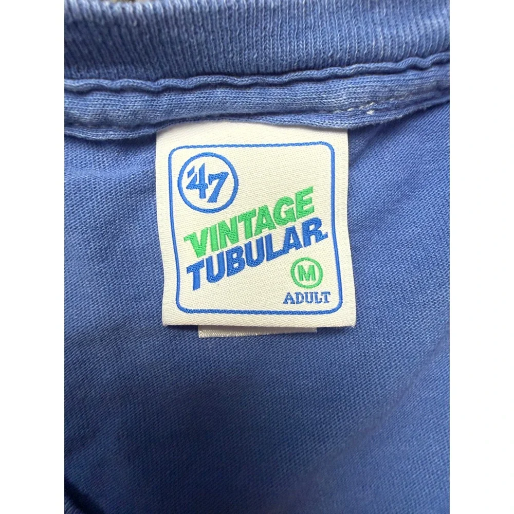 47 Brand Los Angeles Rams Long Sleeve Graphic T-Shirt Blue Mineral Wash Crop Med - Picture 8 of 8